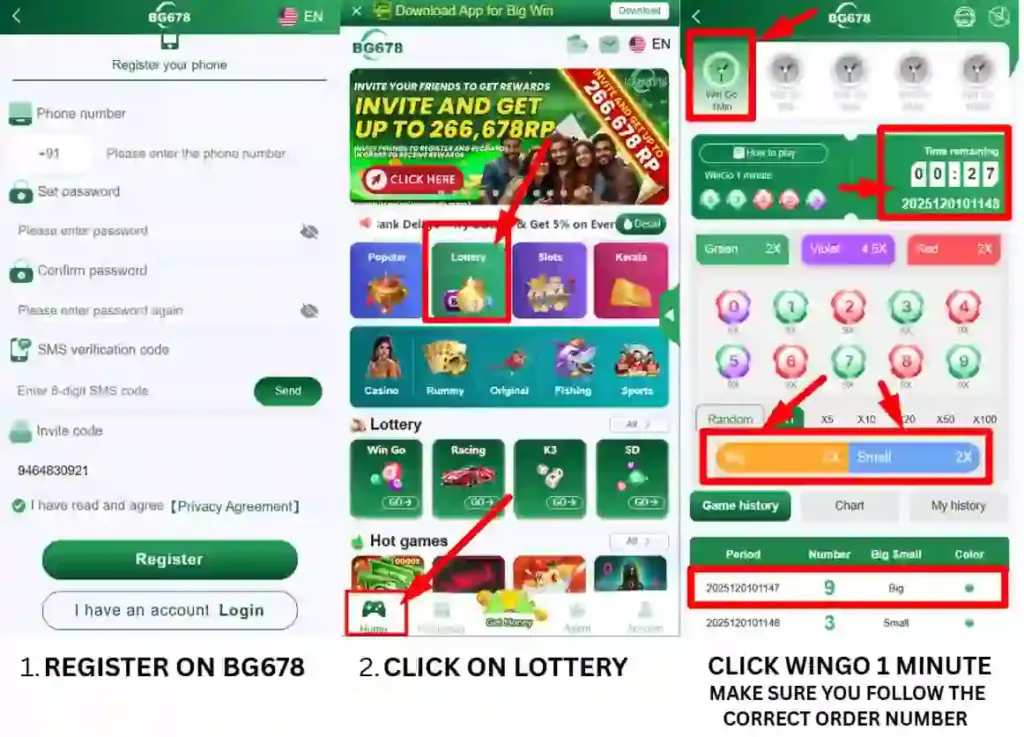 BG678 game login steps